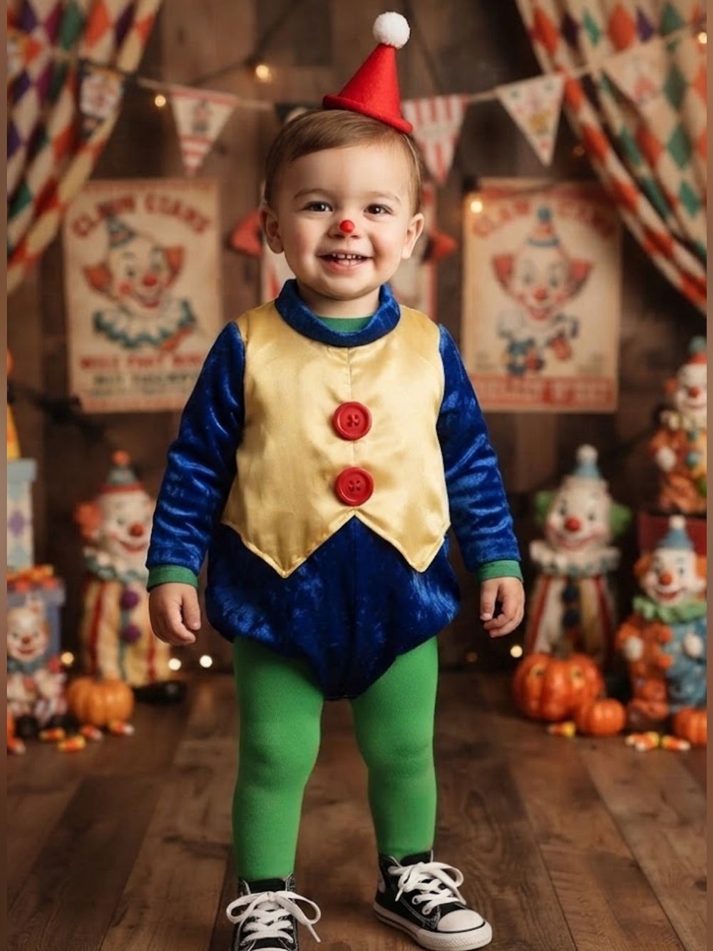 Incharachter clown costume baby small